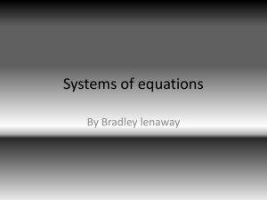 Systems of equtions
