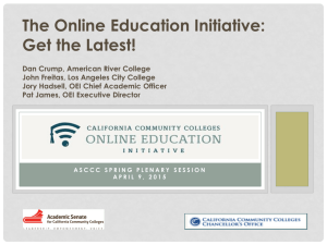 The Online Education Initiative: An Update