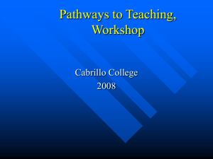 Pathways to Teacher Power Point