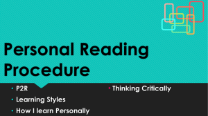 Personal Reading Procedures