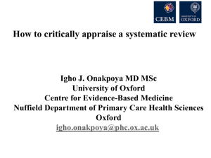 a systematic review - Centre for Evidence