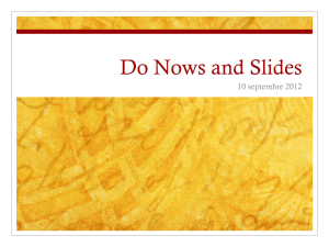 Do Nows and Slides - Long Branch Public Schools