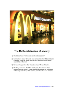The McDonaldization of society