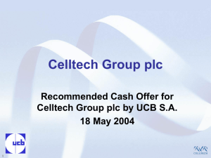 Celltech Group plc Recommended Cash Offer for - Corporate-ir