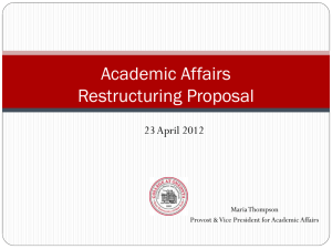 Provost's Restructuring Proposal