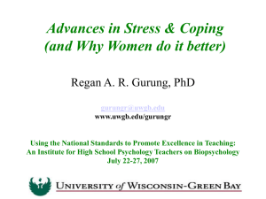 Advances in Stress & Coping (and Why Women Do It Better)