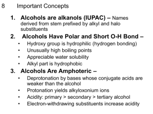 Alcohol Summary