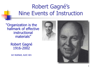 Robert Gagne's Nine Events of Instruction
