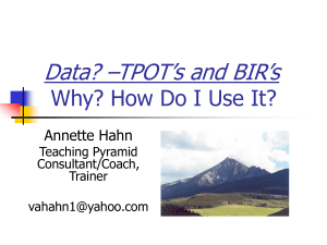 Teaching Pyramid Observation Tool (TPOT) Why and