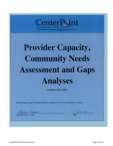 Provider Community Needs Assessment and Gaps