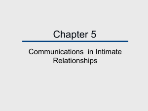 Chapter 5 Communications in Intimate Relationships
