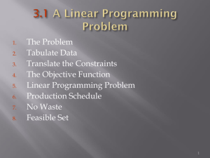 3.1 A Linear Programming Problem