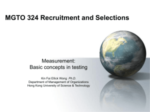 Measurement: Basic concepts in testing