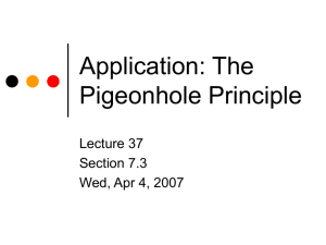 Application: The Pigeonhole Principle