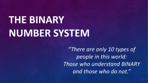 The binary number system