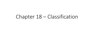 Chapter 18 * Classification