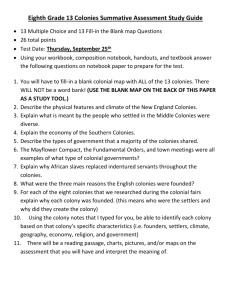 13 Colonies Study Guide
