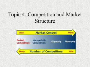 Topic 4: Competition and Market Structure