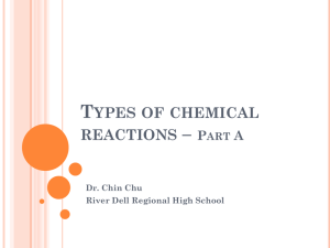 Types of chemical reactions - River Dell Regional School District