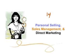 Personal Selling Sales Management and Direct