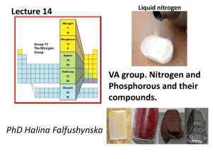 14.VA group. Nitrogen and Phosphorous and their compounds.