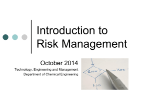 Risk management - Chemical Engineering