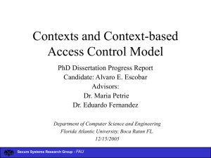 Context-based access control, Ph.D. Progress Report