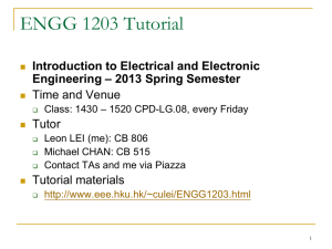 Circuits II ENGG1015 Tutorial - Department of Electrical and