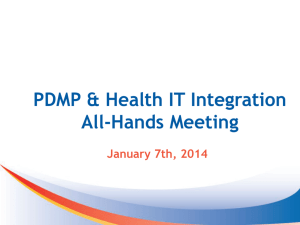 PDMPPDMP Health IT Integration All hands-1-7
