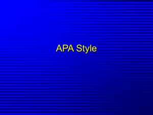 Introduction to APA Formatting