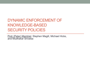 Dynamic Enforcement of Knowledge-based Security
