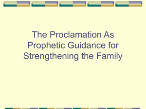 The Proclamation as Prophetic Guidance