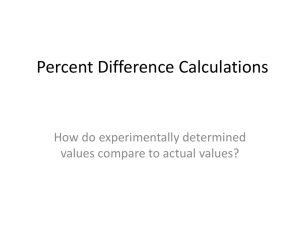 Percent Difference Calculations