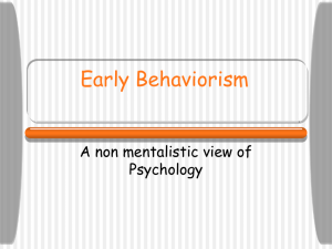 Early behaviorism