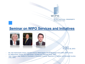 Seminar on WIPO Services and Initiatives