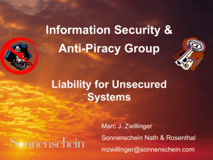 Information Security & Anti-Piracy Group Liability for