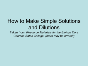 How to Make Simple Solutions and Dilutions