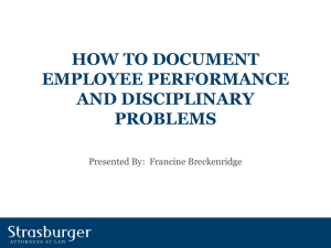 how to document employee performance and disciplinary problems