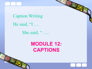 Caption Writing Practice - What are we doing today?