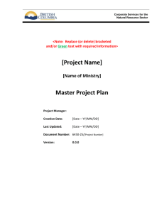Master Project Plan