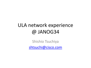 ULA-only network experiment @JANOG34