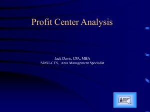 Profit Center Analysis