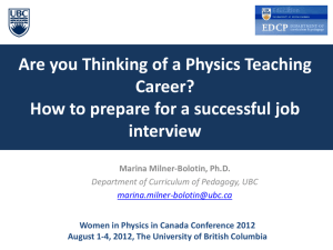 WIPC2012_Vancouver_Teaching Career_Inerview