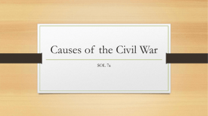 Causes of the Civil War - Fredericksburg City Public Schools