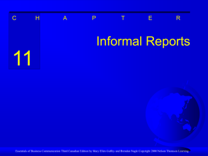 Informal Reports - Algonquin College