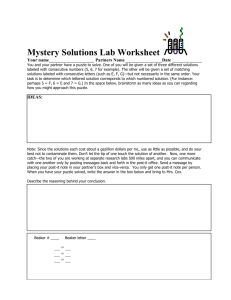 Mystery Solutions Lab Worksheet