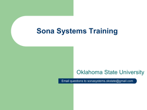 Sona Systems Training - Psychology