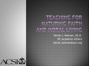 Teaching for Maturing Faith and Moral Living