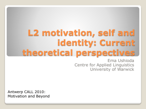 L2 motivation, self and identity: Current theoretical perspectives