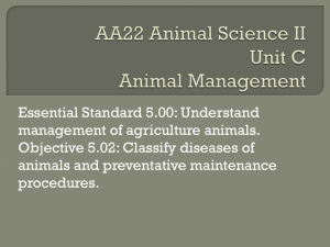 AA22 Animal Science II Unit C Animal Management